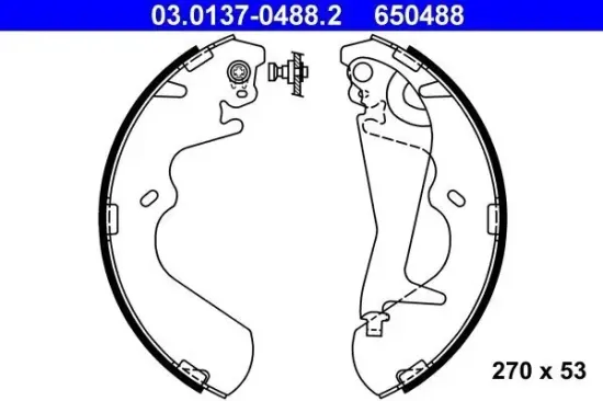 Bremsbackensatz Hinterachse ATE 03.0137-0488.2 Bild Bremsbackensatz Hinterachse ATE 03.0137-0488.2