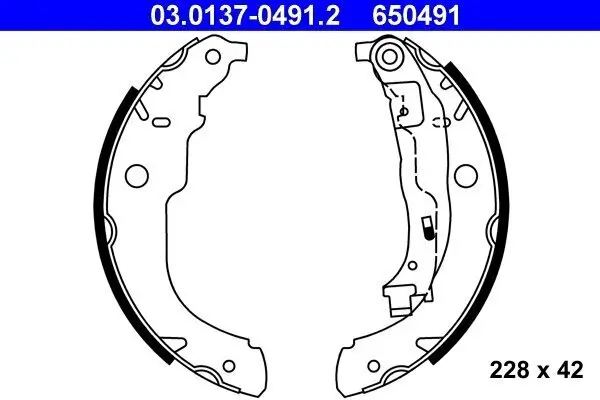 Bremsbackensatz ATE 03.0137-0491.2