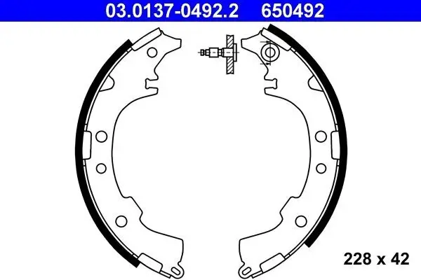 Bremsbackensatz Hinterachse ATE 03.0137-0492.2