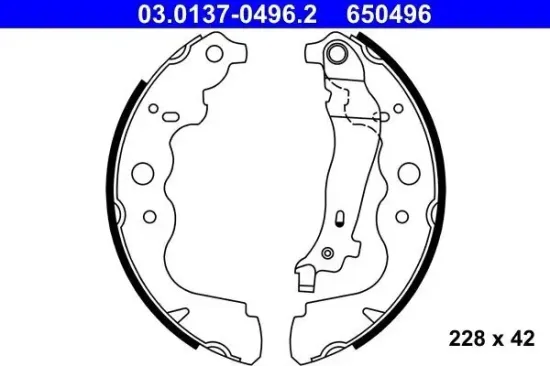 Bremsbackensatz Hinterachse ATE 03.0137-0496.2 Bild Bremsbackensatz Hinterachse ATE 03.0137-0496.2