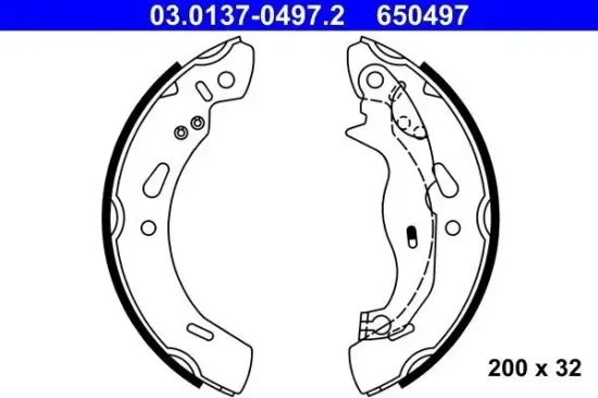 Bremsbackensatz Hinterachse ATE 03.0137-0497.2 Bild Bremsbackensatz Hinterachse ATE 03.0137-0497.2