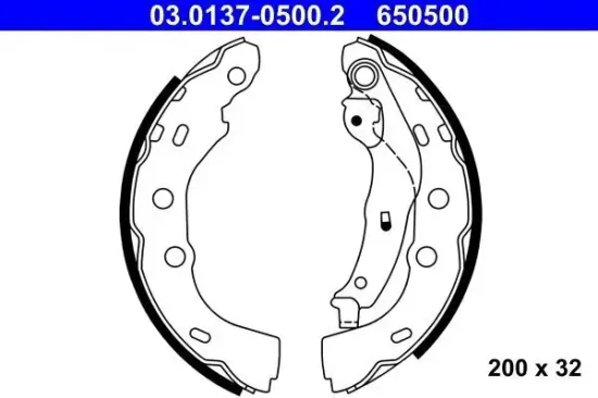 Bremsbackensatz ATE 03.0137-0500.2 Bild Bremsbackensatz ATE 03.0137-0500.2