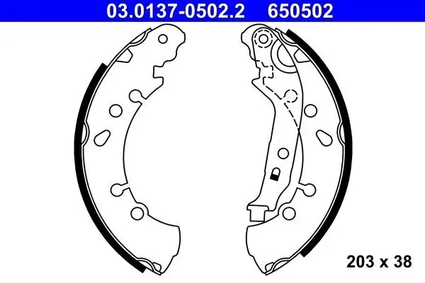 Bremsbackensatz ATE 03.0137-0502.2 Bild Bremsbackensatz ATE 03.0137-0502.2