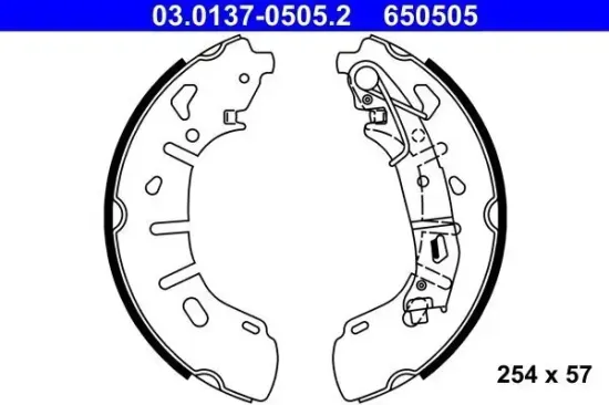 Bremsbackensatz ATE 03.0137-0505.2 Bild Bremsbackensatz ATE 03.0137-0505.2