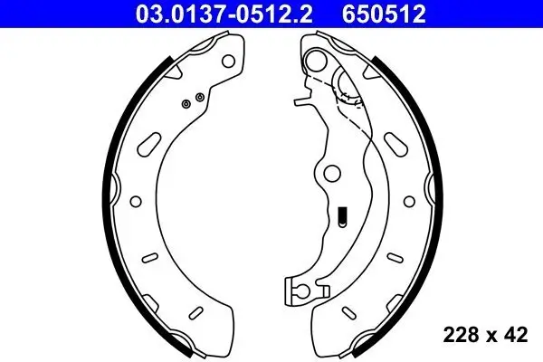 Bremsbackensatz ATE 03.0137-0512.2