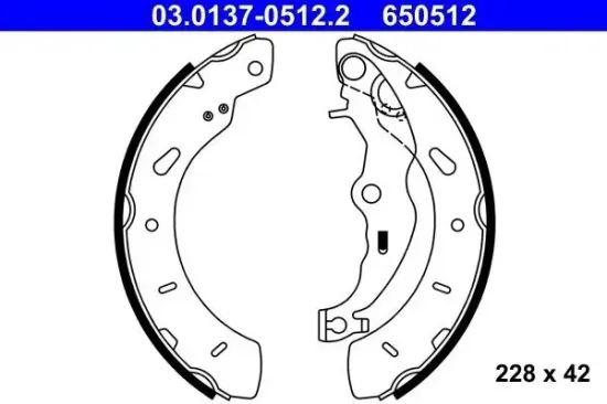 Bremsbackensatz ATE 03.0137-0512.2 Bild Bremsbackensatz ATE 03.0137-0512.2