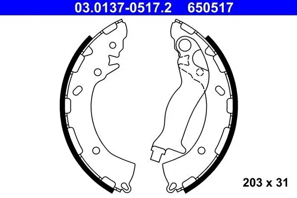 Bremsbackensatz ATE 03.0137-0517.2