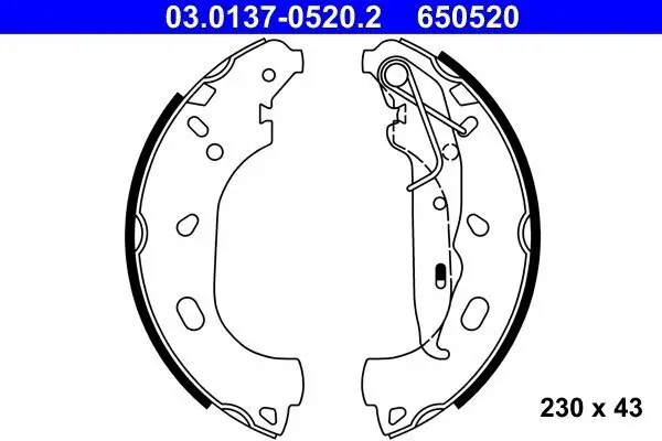 Bremsbackensatz ATE 03.0137-0520.2