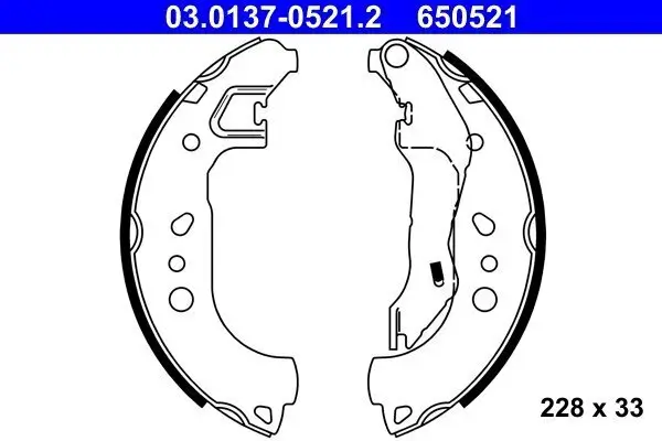 Bremsbackensatz ATE 03.0137-0521.2