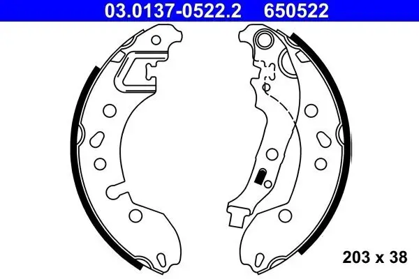 Bremsbackensatz ATE 03.0137-0522.2