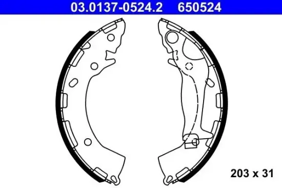 Bremsbackensatz ATE 03.0137-0524.2 Bild Bremsbackensatz ATE 03.0137-0524.2