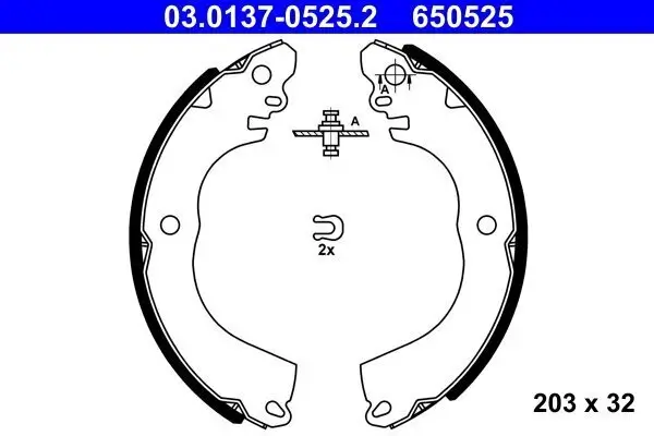 Bremsbackensatz Hinterachse ATE 03.0137-0525.2