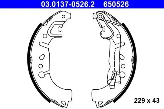 Bremsbackensatz Hinterachse ATE 03.0137-0526.2 Bild Bremsbackensatz Hinterachse ATE 03.0137-0526.2