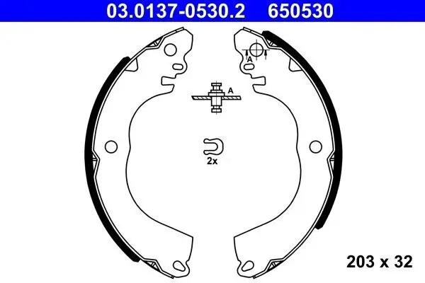 Bremsbackensatz Hinterachse ATE 03.0137-0530.2