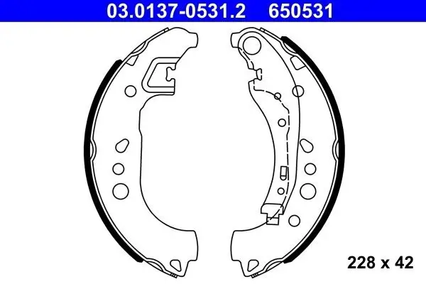 Bremsbackensatz ATE 03.0137-0531.2