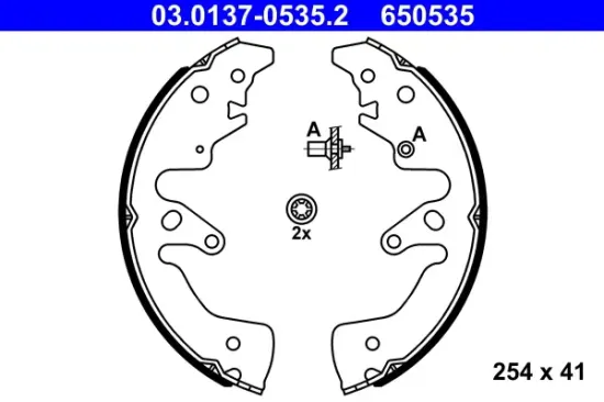 Bremsbackensatz Hinterachse ATE 03.0137-0535.2 Bild Bremsbackensatz Hinterachse ATE 03.0137-0535.2
