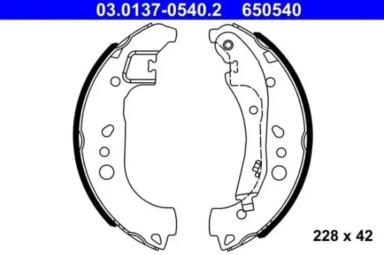 Bremsbackensatz Hinterachse ATE 03.0137-0540.2 Bild Bremsbackensatz Hinterachse ATE 03.0137-0540.2