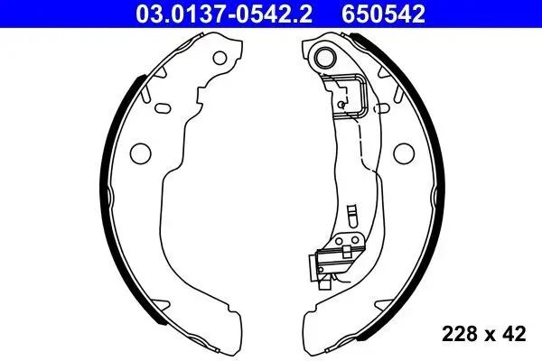 Bremsbackensatz Hinterachse ATE 03.0137-0542.2