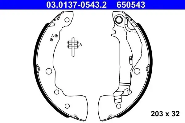 Bremsbackensatz ATE 03.0137-0543.2 Bild Bremsbackensatz ATE 03.0137-0543.2