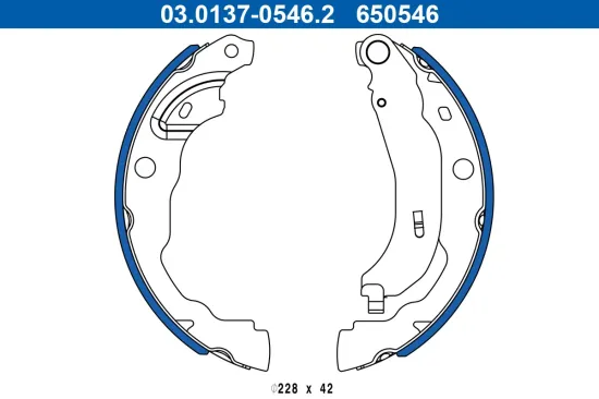 Bremsbackensatz Hinterachse ATE 03.0137-0546.2 Bild Bremsbackensatz Hinterachse ATE 03.0137-0546.2