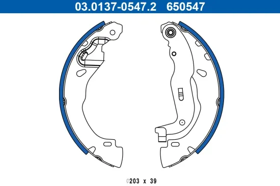 Bremsbackensatz Hinterachse ATE 03.0137-0547.2 Bild Bremsbackensatz Hinterachse ATE 03.0137-0547.2