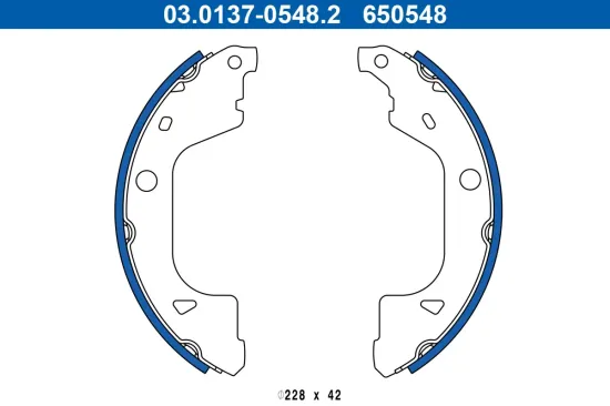 Bremsbackensatz Hinterachse ATE 03.0137-0548.2 Bild Bremsbackensatz Hinterachse ATE 03.0137-0548.2