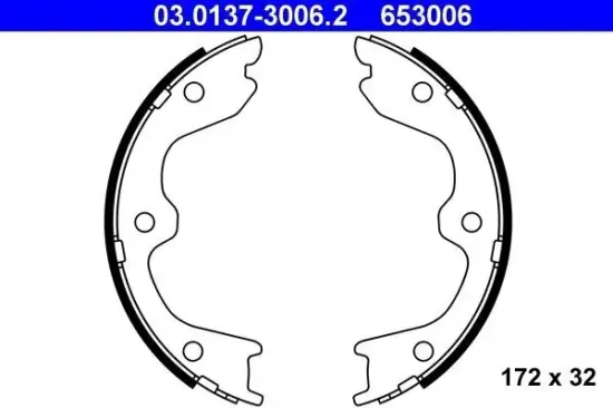Bremsbackensatz, Feststellbremse Hinterachse ATE 03.0137-3006.2 Bild Bremsbackensatz, Feststellbremse Hinterachse ATE 03.0137-3006.2