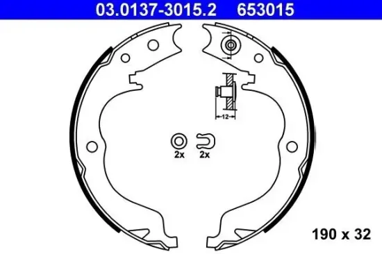 Bremsbackensatz, Feststellbremse Hinterachse ATE 03.0137-3015.2 Bild Bremsbackensatz, Feststellbremse Hinterachse ATE 03.0137-3015.2