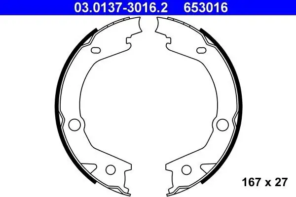 Bremsbackensatz, Feststellbremse Hinterachse ATE 03.0137-3016.2