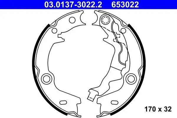 Bremsbackensatz, Feststellbremse Hinterachse ATE 03.0137-3022.2