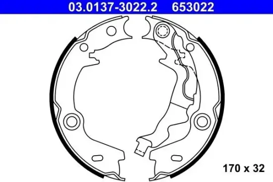 Bremsbackensatz, Feststellbremse Hinterachse ATE 03.0137-3022.2 Bild Bremsbackensatz, Feststellbremse Hinterachse ATE 03.0137-3022.2