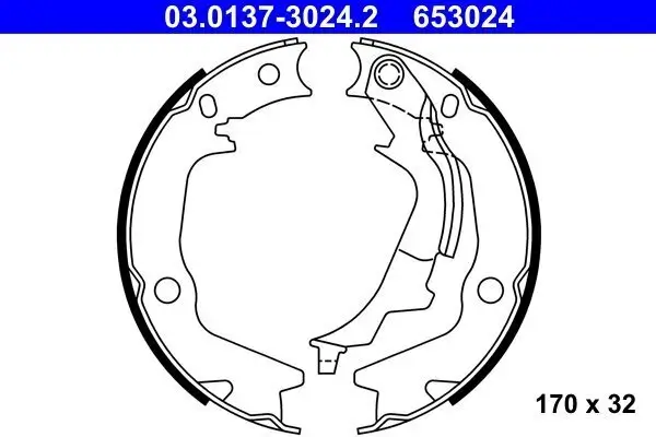 Bremsbackensatz, Feststellbremse ATE 03.0137-3024.2