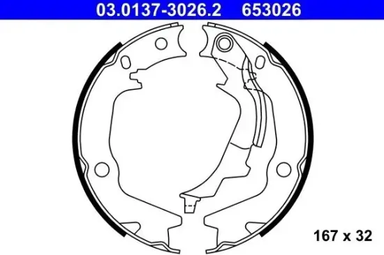 Bremsbackensatz, Feststellbremse Hinterachse ATE 03.0137-3026.2 Bild Bremsbackensatz, Feststellbremse Hinterachse ATE 03.0137-3026.2