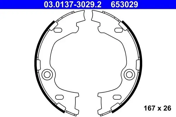 Bremsbackensatz, Feststellbremse ATE 03.0137-3029.2