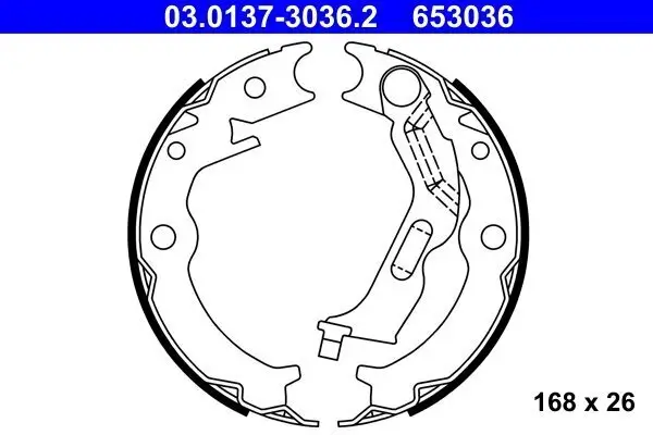 Bremsbackensatz, Feststellbremse ATE 03.0137-3036.2