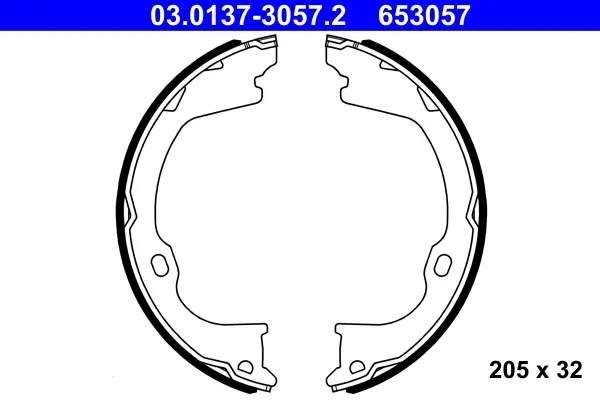 Bremsbackensatz, Feststellbremse Hinterachse ATE 03.0137-3057.2