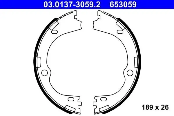 Bremsbackensatz, Feststellbremse Hinterachse ATE 03.0137-3059.2