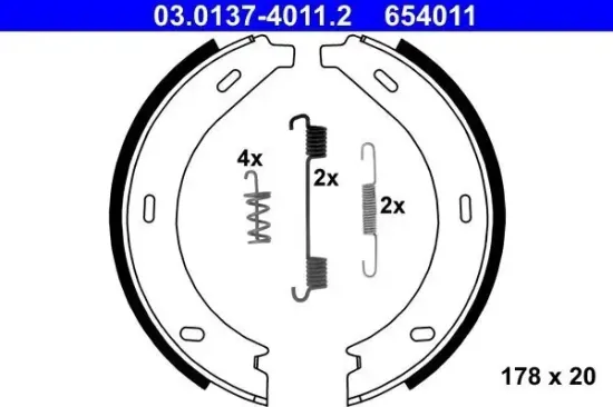 Bremsbackensatz, Feststellbremse Hinterachse ATE 03.0137-4011.2 Bild Bremsbackensatz, Feststellbremse Hinterachse ATE 03.0137-4011.2