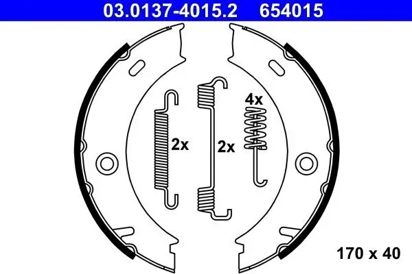 Bremsbackensatz, Feststellbremse Hinterachse ATE 03.0137-4015.2