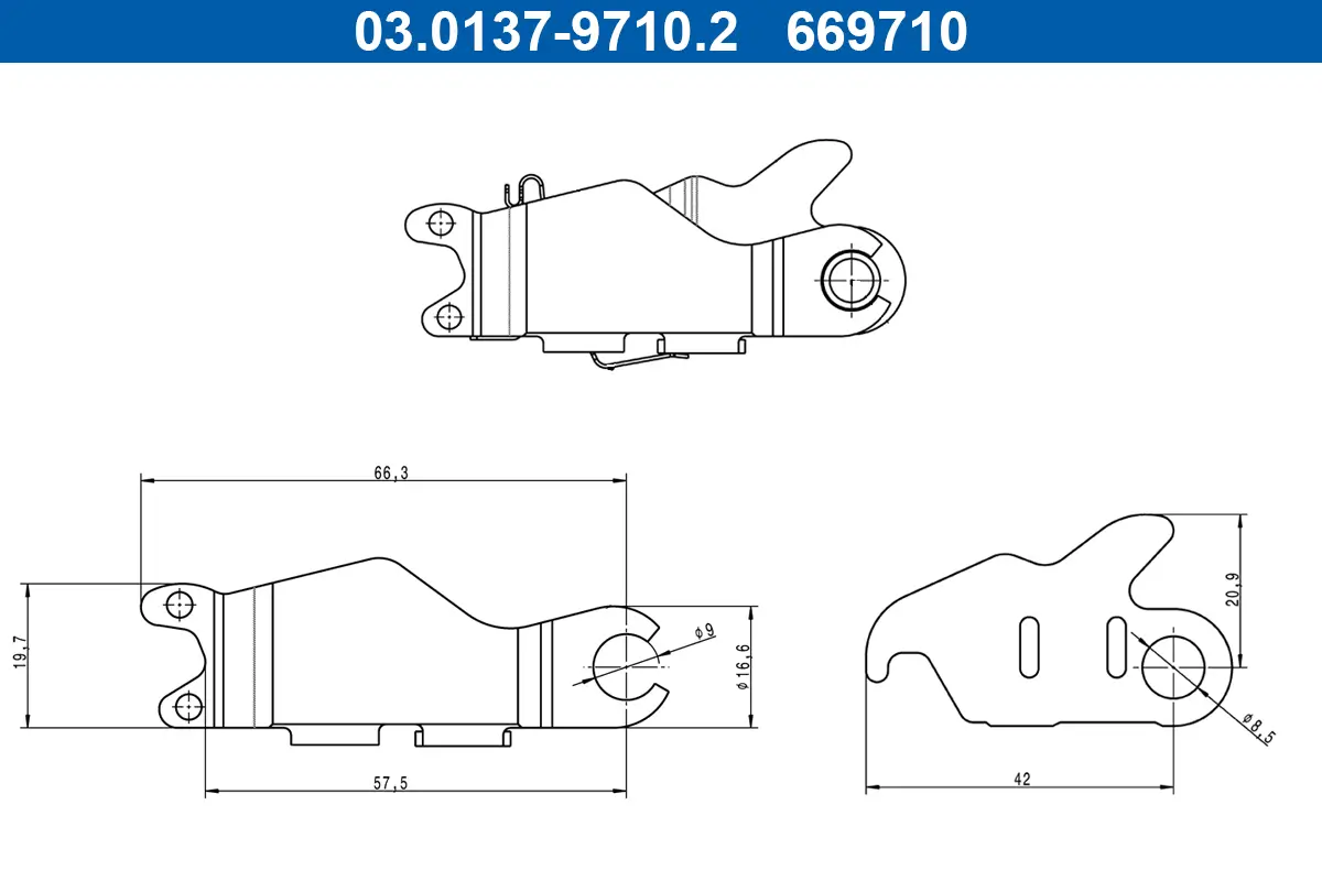 Zubehörsatz, Feststellbremsbacken Hinterachse ATE 03.0137-9710.2