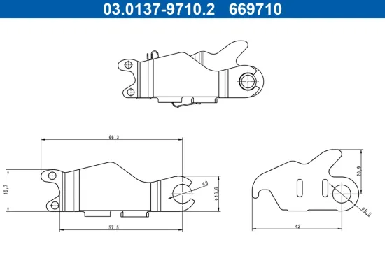 Zubehörsatz, Feststellbremsbacken Hinterachse ATE 03.0137-9710.2 Bild Zubehörsatz, Feststellbremsbacken Hinterachse ATE 03.0137-9710.2