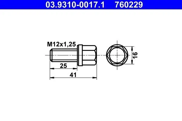 Spannschraube, Bördelgerät ATE 03.9310-0017.1