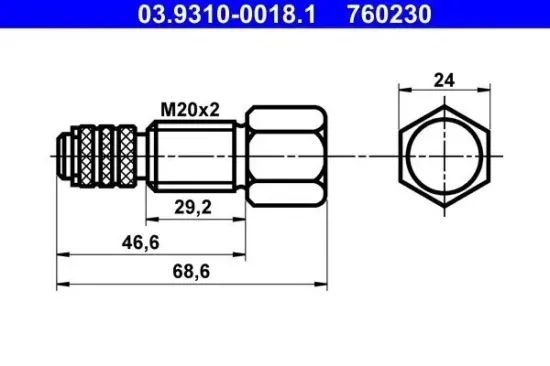 Spindelschraube, Bördelgerät ATE 03.9310-0018.1 Bild Spindelschraube, Bördelgerät ATE 03.9310-0018.1