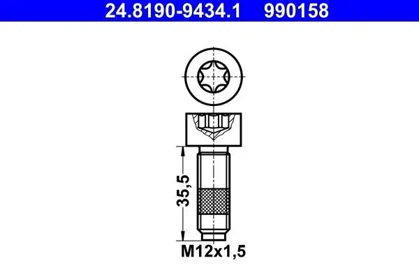 Schraube, Bremsscheibe ATE 24.8190-9434.1