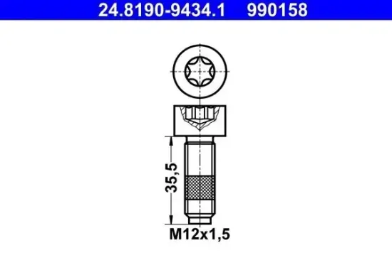 Schraube, Bremsscheibe ATE 24.8190-9434.1 Bild Schraube, Bremsscheibe ATE 24.8190-9434.1