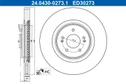 Bremsscheibe Vorderachse ATE 24.0430-0273.1