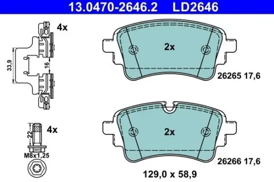Bremsbelagsatz, Scheibenbremse ATE 13.0470-2646.2 Bild Bremsbelagsatz, Scheibenbremse ATE 13.0470-2646.2