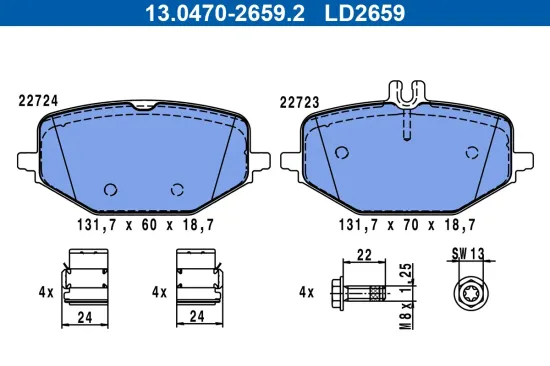 Bremsbelagsatz, Scheibenbremse ATE 13.0470-2659.2 Bild Bremsbelagsatz, Scheibenbremse ATE 13.0470-2659.2