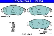 Bremsbelagsatz, Scheibenbremse ATE 13.0470-2764.2