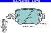 Bremsbelagsatz, Scheibenbremse Hinterachse ATE 13.0470-2790.2 Bild Bremsbelagsatz, Scheibenbremse Hinterachse ATE 13.0470-2790.2